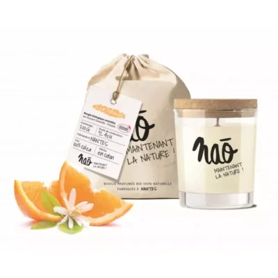 NAO – Grande Bougie Bio 100% Naturelle Fleur d’Oranger – 200 g