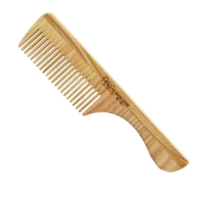 Peigne à Dents Serrées avec Manche en Frêne Naturel – Tek